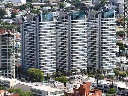 Aerial photo of the Diamantis towers on Rivera Ave. - Department of Montevideo - URUGUAY. Photo #78903