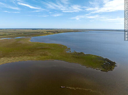 Aerial view of the source of the Valizas stream in the Castillos lagoon - Department of Rocha - URUGUAY. Photo #79971