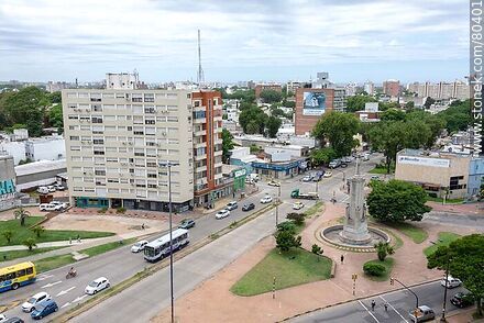 Aerial view of the intersection of 8 de Octubre, L. A. de Herrera, Centenario and D. A. Larrañaga Avenues in 2019. - Department of Montevideo - URUGUAY. Photo #80401