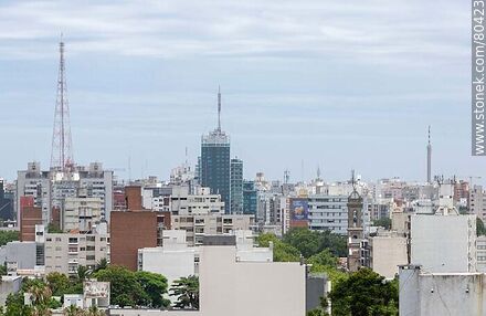 Channel 4 antenna, Congreso tower and Channel 10 antenna - Department of Montevideo - URUGUAY. Photo #80423