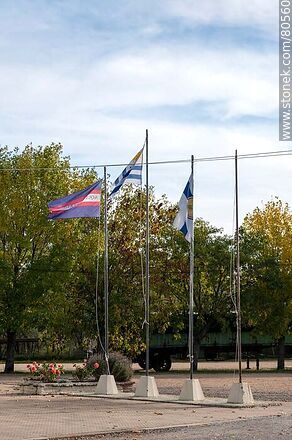 Banderas en fecha patria - Departamento de Soriano - URUGUAY. Foto No. 80560