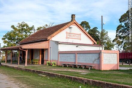Estación de ferrocarril de Palmitas - Departamento de Soriano - URUGUAY. Foto No. 80549