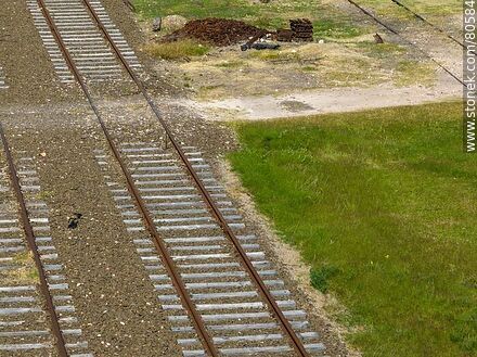 Aerial view of Queguay Train Station - Department of Paysandú - URUGUAY. Photo #80584