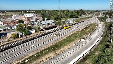 Vista aérea de la estación de trenes de Florida. Mayo 2023 - Departamento de Florida - URUGUAY. Foto No. 80743
