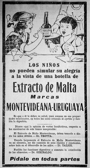 Aviso antiguo de Malta Montevideana, 1924 - Departamento de Montevideo - URUGUAY. Foto No. 81467