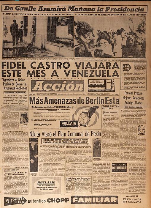 Recorte del diario Acción de 1959. 