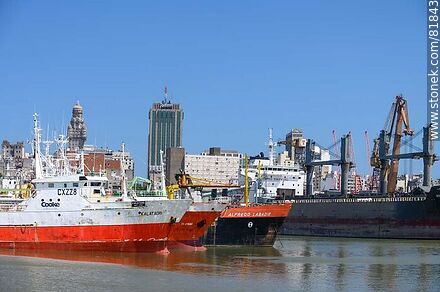 Berthed vessels Kalatxori and Alfredo Labadie - Department of Montevideo - URUGUAY. Photo #81843