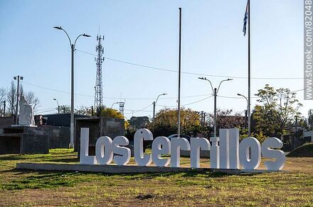 Letrero de Los Cerrillos - Departamento de Canelones - URUGUAY. Foto No. 82048
