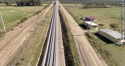 New section of railroad track in the department of Canelones - Department of Canelones - URUGUAY. Photo #82057