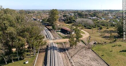 Aerial view of the new railway network at the 25 de Agosto train station. 2023 - Department of Florida - URUGUAY. Photo #82060
