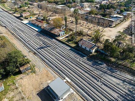 Aerial view of the new railway network at the 25 de Agosto train station. 2023 - Department of Florida - URUGUAY. Photo #82071