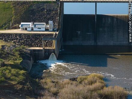 Aerial view of the spillway downstream of the Paso Severino dam - Department of Florida - URUGUAY. Photo #82196