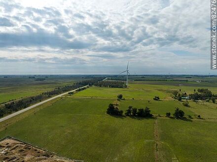 Aerial view of fields with windmills -  - URUGUAY. Photo #82476