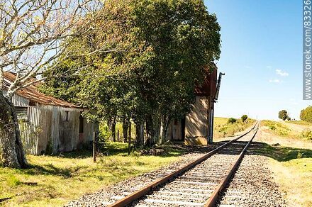 Estación de trenes Piñera. Vías a Tres Árboles - Departamento de Paysandú - URUGUAY. Foto No. 83326