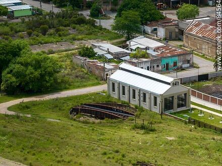 Aerial view of a section of the sports center next to the locomotive rotator. - Lavalleja - URUGUAY. Photo #84564