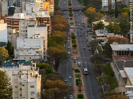 Aerial view of Bulevar Artigas at sunset - Department of Montevideo - URUGUAY. Photo #85310