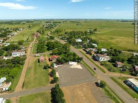 Aerial view of the old train station and Route 3 branch 30. - Artigas - URUGUAY. Photo #86073