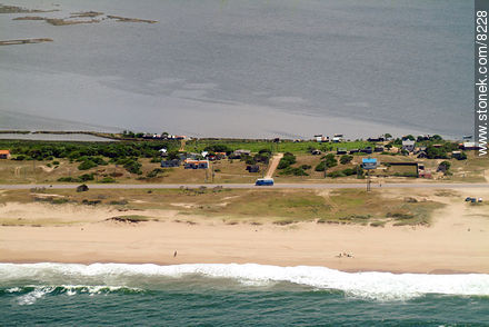 Aerial view of the lagoon of Jose Ignacio - Punta del Este and its near resorts - URUGUAY. Photo #8228