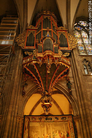 Organ of the Cathedral of Strasbourg - Region of Alsace - FRANCE. Photo #29124