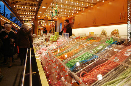 Christmas fair in Strasbourg. Candies. - Region of Alsace - FRANCE. Photo #29180