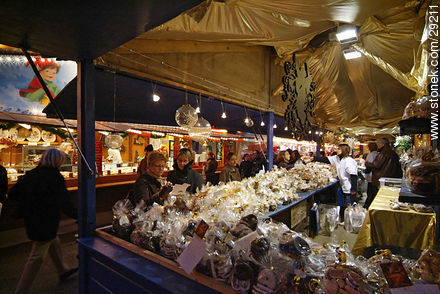Feria de Navidad en Estrasburgo. Confitería. - Región de Alsacia - FRANCIA. Foto No. 29211