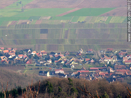 View from Haut-Koenigsbourg castle. Town of Saint-Hippolyte. - Region of Alsace - FRANCE. Photo #28012
