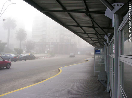 Bus station in Independence square (2005) - Department of Montevideo - URUGUAY. Photo #26600