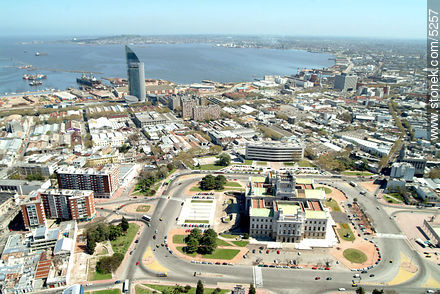 Palacio Legislativo and Antel Tower - Department of Montevideo - URUGUAY. Photo #5257