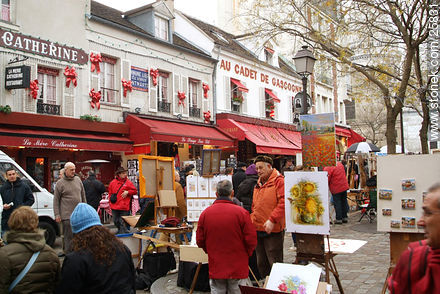 Place du Tertre.  Plaza de pintores y retratistas. - París - FRANCIA. Foto No. 25831