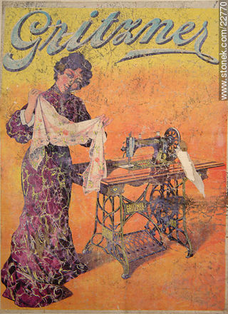 Lámina de publicidad (1906). Máquinas de coser Gritzner - Departamento de Montevideo - URUGUAY. Foto No. 22770
