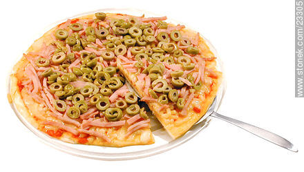 Pizza con aceitunas -  - IMÁGENES VARIAS. Foto No. 23305