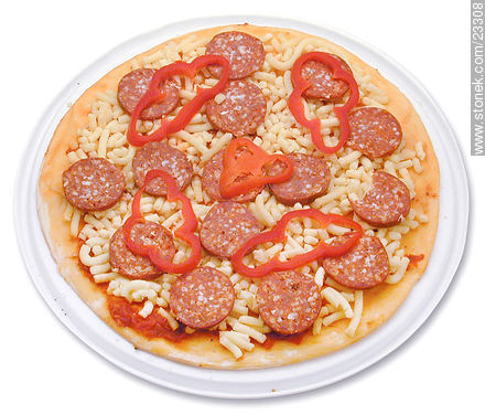Pizza con salamín -  - IMÁGENES VARIAS. Foto No. 23308