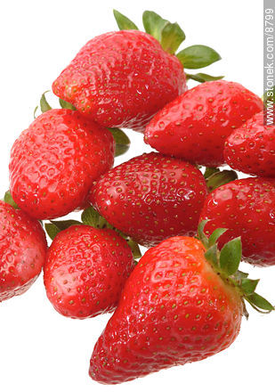 Strawberries on white background  -  - MORE IMAGES. Photo #8799
